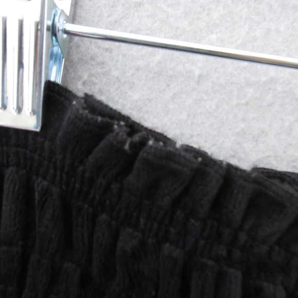 Juicy Couture Black Smocked Velour Jumpsuit Wide Leg Large Y2K Comfort Lounge - Picture 12 of 14